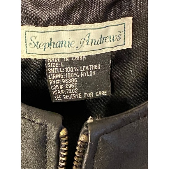 *Stephanie Andrews Black  Leather Vest size L - Picture 6 of 9